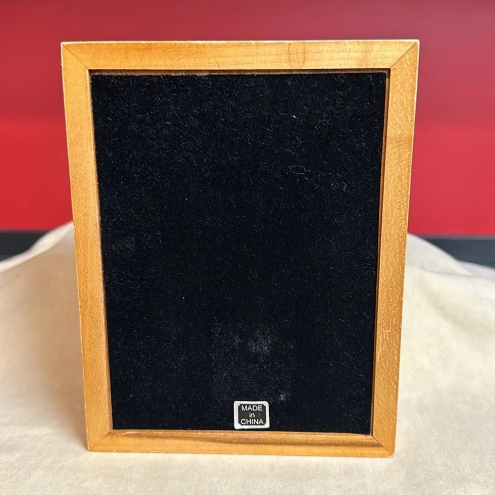 Mother’s Wooden Jewelry Box with Metal Photo Frame Lid